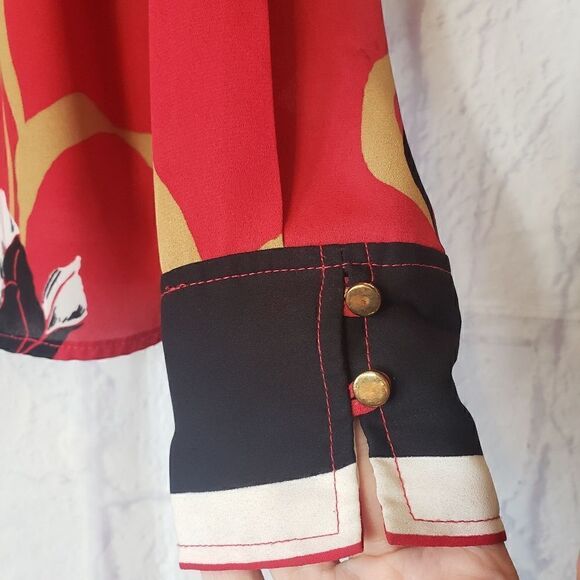 LIZ CLAIBORNE Career Petite Floral Scarf Blouse - Picture 2 of 8